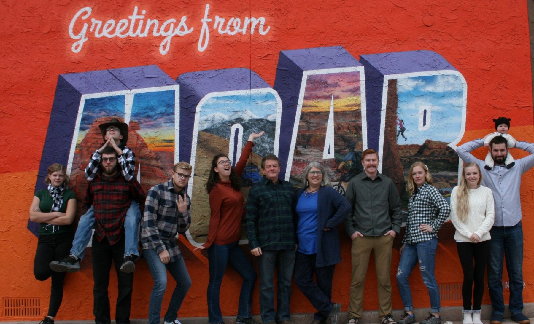 The Gilliland family, all together on a trip to Moab